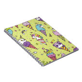 Pop Niedliche Eiscreme: Tiermuster Notizblock (Rechte Seite)