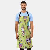 Pop Niedliche Eiscreme: Tiermuster Schürze (Getragen)