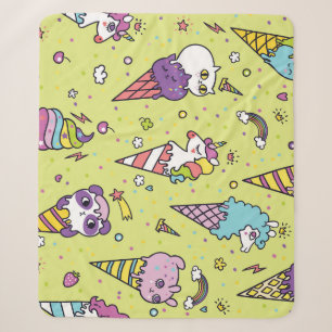 Pop Niedliche Eiscreme: Tiermuster Sherpadecke
