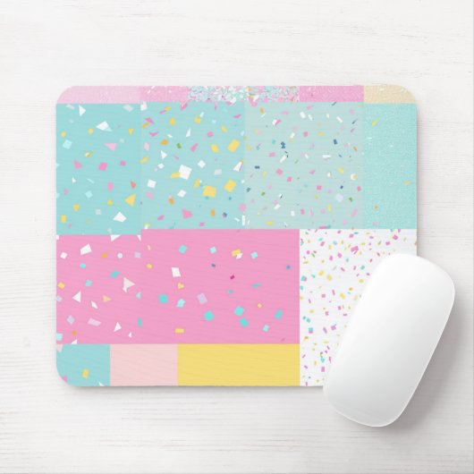 Pop Niedliches Patchwork Terrazzo Muster Mousepad (Mit Mouse)