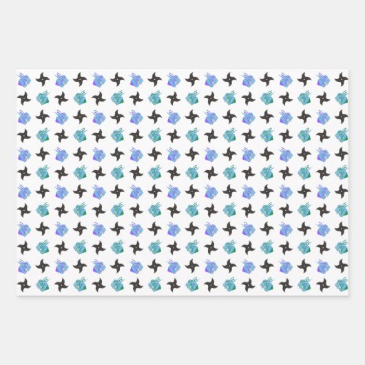 Pop Ninja Throwing Star Geschenkpapier Set (Vorderseite 2)