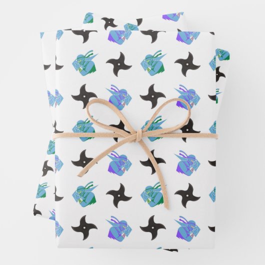 Pop Ninja Throwing Star Geschenkpapier Set (Beispiel)