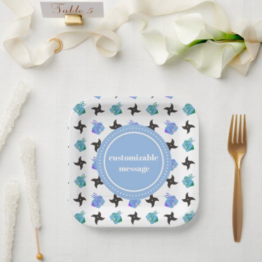 Pop Ninja Throwing Star Pappteller (Hochzeit)