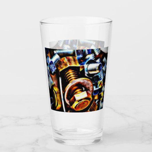 Pop Nüsse und Bolzen Kunst Glas (Vorderseite)