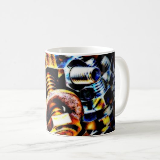 Pop Nüsse und Bolzen Kunst Kaffeetasse (VorderseiteRechts)