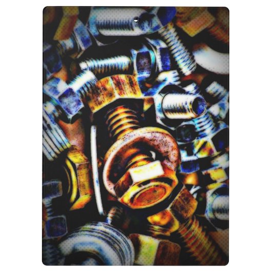 Pop Nüsse und Bolzen Kunst Klemmbrett (Rückseite)