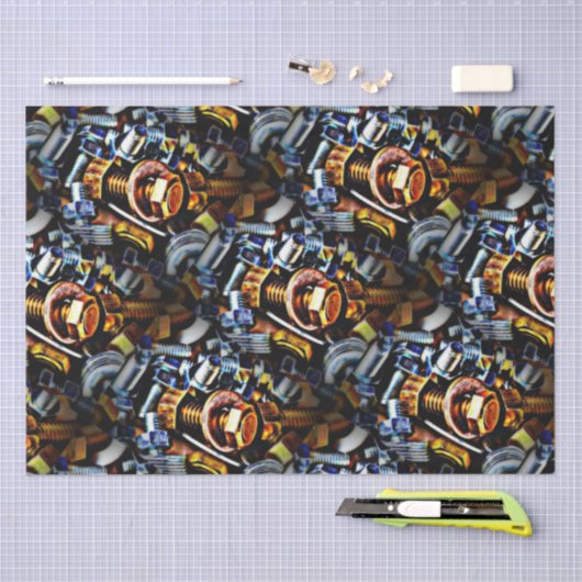 Pop Nüsse und Bolzen Kunst Seidenpapier (Handwerk)