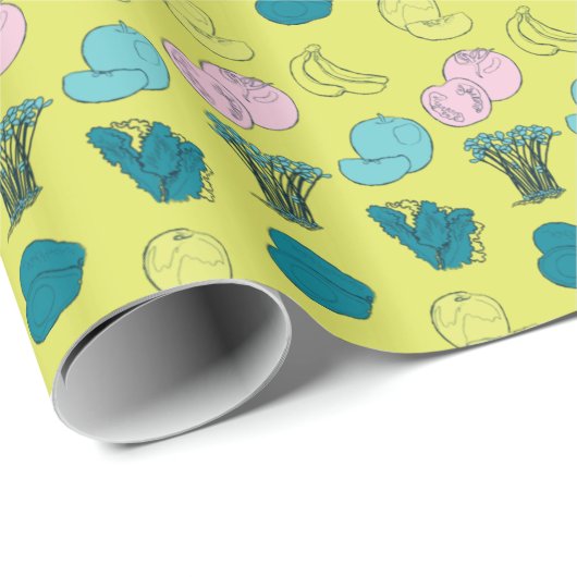 Pop Obst und Gemüse Gartenverpackungspapier Geschenkpapier (Rolleneckpunkt)