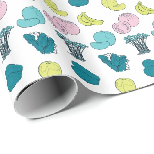 Pop Obst und Gemüse Gartenverpackungspapier Geschenkpapier (Rolleneckpunkt)
