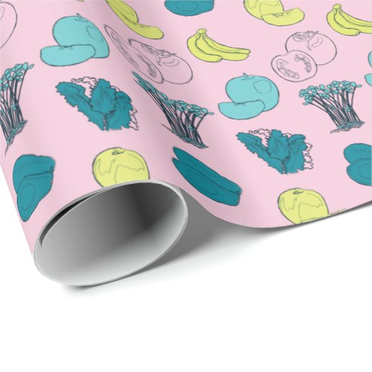 Pop Obst und Gemüse Gartenverpackungspapier Geschenkpapier (Rolleneckpunkt)