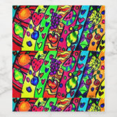 Pop Obstkunst Weinetikett (Einzelnes Label)