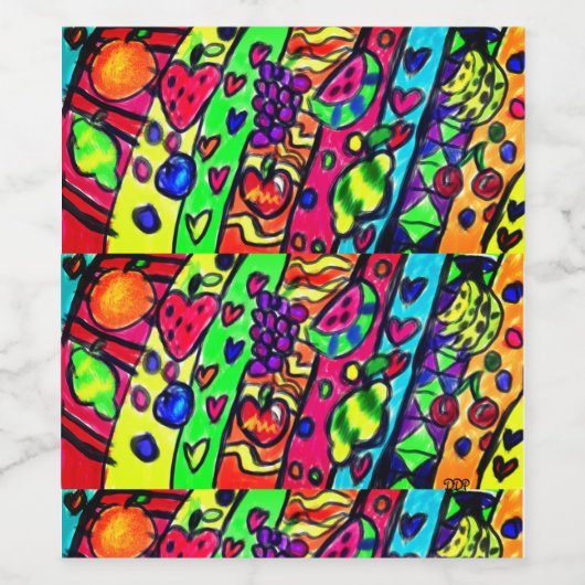 Pop Obstkunst Weinetikett (Einzelnes Label)