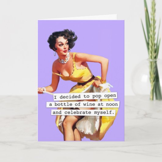 Pop Öffnen Sie eine Flasche Wein Geburtstag Karte (Vorderseite)