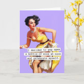 Pop Öffnen Sie eine Flasche Wein Geburtstag Karte (Gelbe Blume)