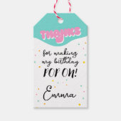 Pop On Over Birthday Party Danke Geschenkanhänger (Vorderseite)