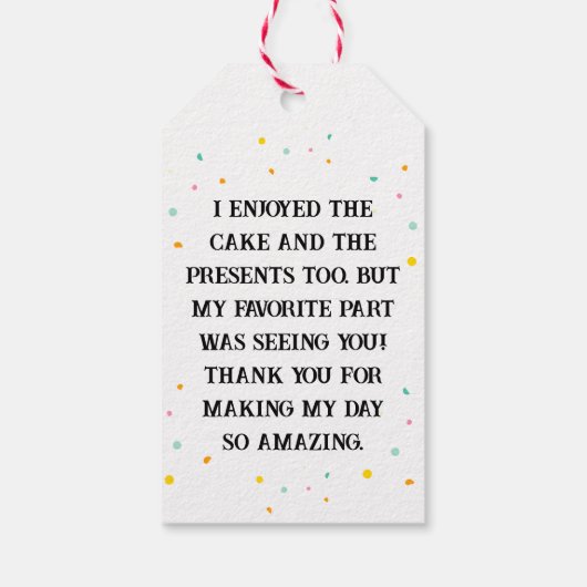 Pop On Over Birthday Party Danke Geschenkanhänger (Rückseite)