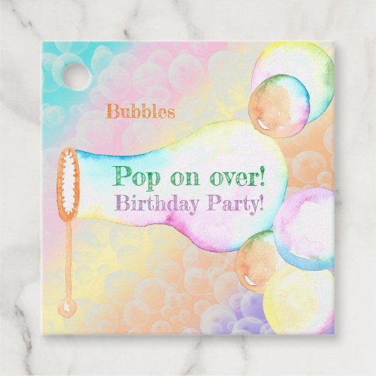 Pop On Over Kindergeburtstag Party Vielen Dank Geschenkanhänger (Vorderseite)