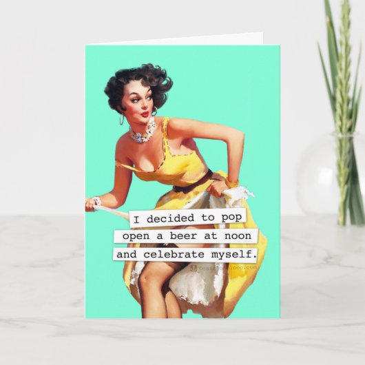 Pop Open a Bottle of Beer Birthday Karte (Vorderseite)