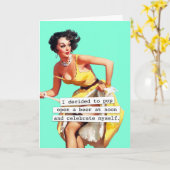 Pop Open a Bottle of Beer Birthday Karte (Gelbe Blume)