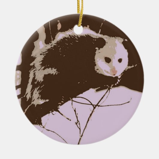 Pop Opossum Art Keramikornament (Vorne)