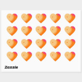 Pop orange und rosa Herz-Aufkleber (Blatt)