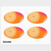 Pop orange und rosa ovaler aufkleber (Blatt)