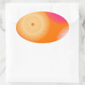 Pop orange und rosa ovaler aufkleber (Tasche)