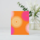 Pop orange und rosa postkarte (Stehend Vorderseite)