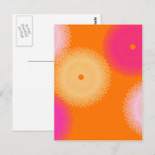 Pop orange und rosa postkarte (Vorne/Hinten)