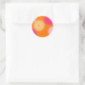 Pop orange und rosa runder aufkleber (Tasche)