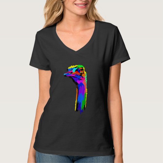 Pop Ostrich Flightless Bird Zookeeper Ostrich T-Shirt (Vorderseite)