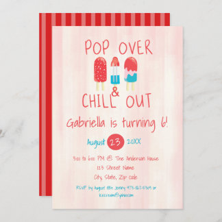 Pop Over & Chill Out Ice Pop Geburtstagseinladung Einladung
