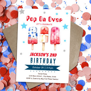 Pop Over Kids Sommer Eis Pop 2. Geburtstag Einladung