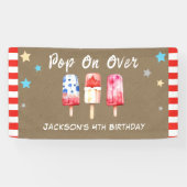 Pop Over Kids Sommer-Eiscreme-Geburtstag Kraftpapi Banner (Horizontal)