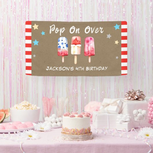 Pop Over Kids Sommer-Eiscreme-Geburtstag Kraftpapi Banner (Party)