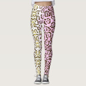 Pop Pale Pink Cheetah Art Cat Animal Print Leggings (Vorderseite)
