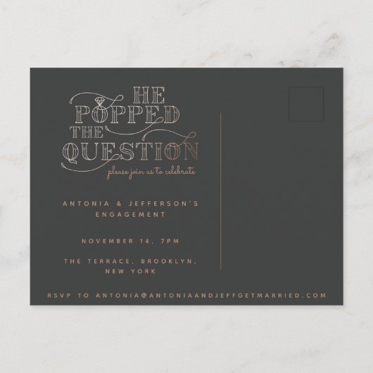 Pop-Party-Party mit Brillanz Einladungspostkarte (Rückseite)