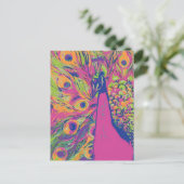 Pop Peacock Postkarte (Stehend Vorderseite)