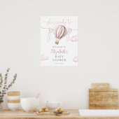 Pop Pink Balloon Babydusche Begrüßungszeichen Poster (Küche)