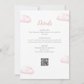 Pop Pink Balloon Girl All in one Baby Dusche Einladung (Rückseite)