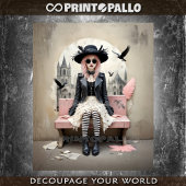 Pop Pink Lady of Ravens Seidenpapier