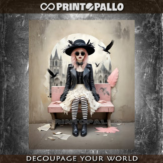 Pop Pink Lady of Ravens Seidenpapier