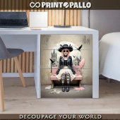 Pop Pink Lady of Ravens Seidenpapier