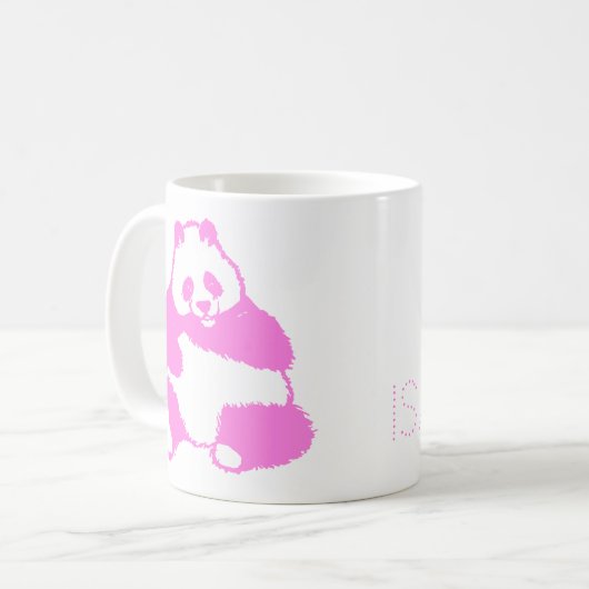 Pop Pink Panda Tasse (Vorderseite Links)