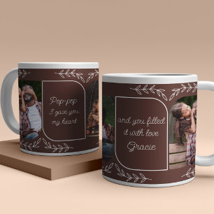 Pop-pop 3 Vertikale Foto Liebende Worte Personalis Jumbo-Tasse