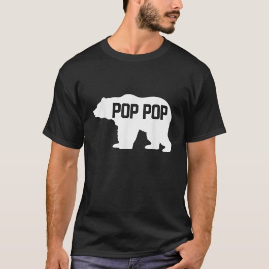 Pop Pop Bear Silhouette T-Shirt (Vorderseite)