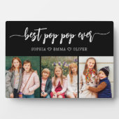 Pop Pop Best Grandpa Grandchildren Photo Collage Fotoplatte (Vorderseite)