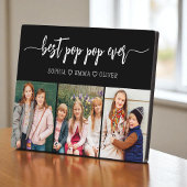 Pop Pop Best Grandpa Grandchildren Photo Collage Fotoplatte