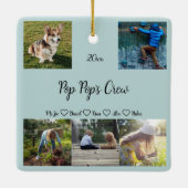 Pop Pop Crew Custom 5 Foto Grid, Green Keramikornament (Rückseite)