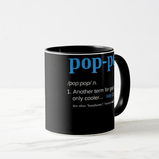 Pop Pop Definition Großvater Vatertag  Tasse (VorderseiteRechts)